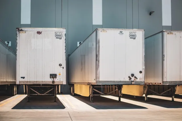 Fleet of trailers representing scalable logistics operations